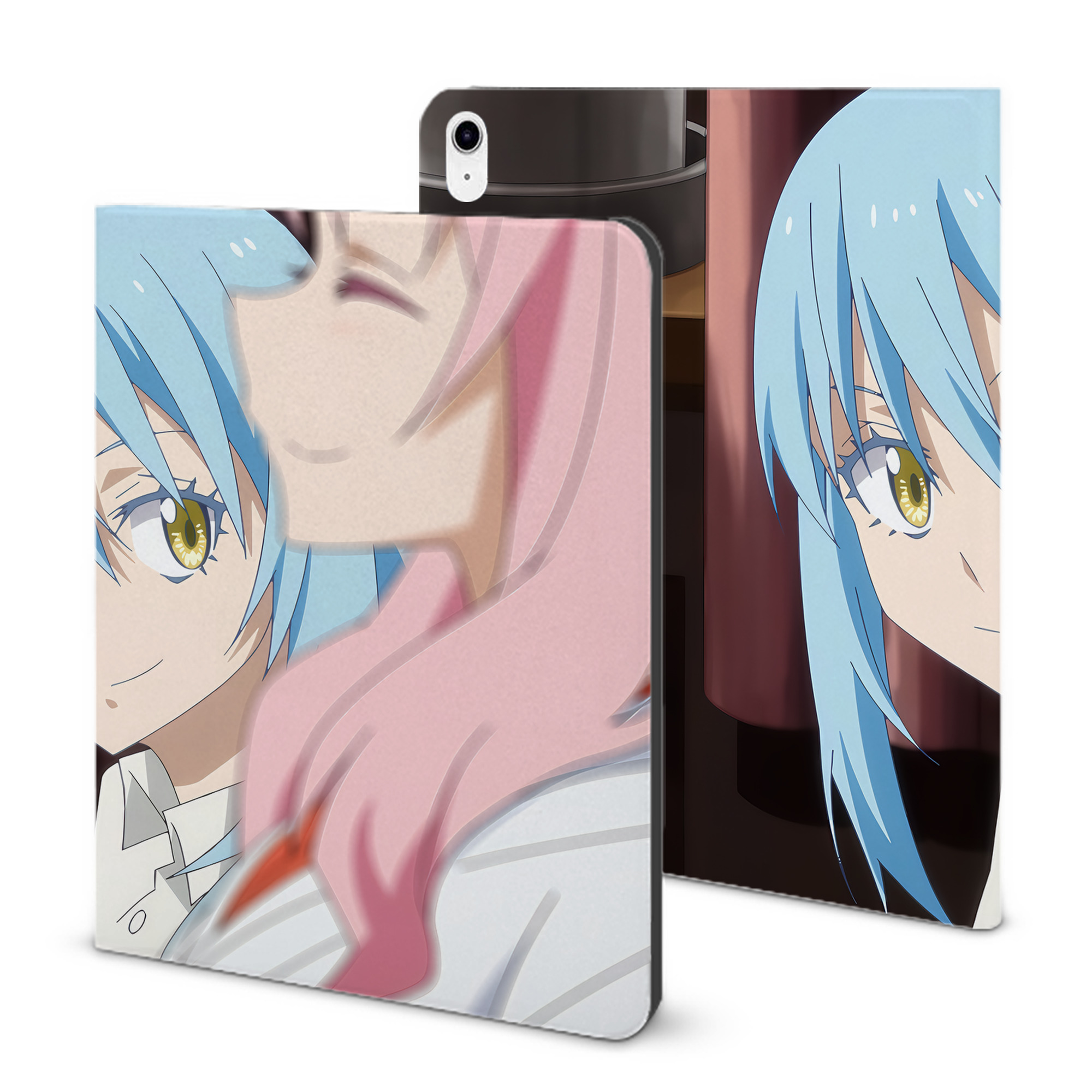 （画像用） 転スラ Regarding Reincarnated to Slime IPad ケース ブック型 PUレザー TPU 耐衝撃 軽量 薄型 ペン収納なし 全面保護 IPad 各モデル対応